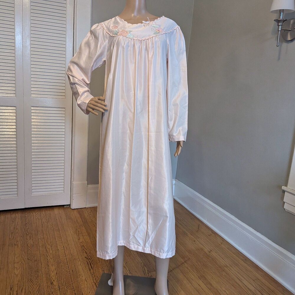 NWT 90s Barbizon Nightgown Pink Floral Pajamas Lingerie Coquette Size SP